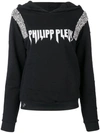 PHILIPP PLEIN PHILIPP PLEIN HOODED SWEATSHIRT - BLACK