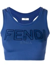 FENDI FENDI SPORTS CROP TOP - BLUE