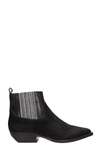 THE SELLER BLACK SUEDE TEXAN ANKLE BOOTS,10715587