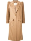 Fendi Teddy-sleeve One-button Camel Wool Men's-style Coat In Brown