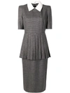 FENDI MICRO CHECK PLEATED DRESS