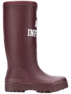 UNDERCOVER UNDERCOVER SLOGAN WATERPROOF BOOTS - PINK