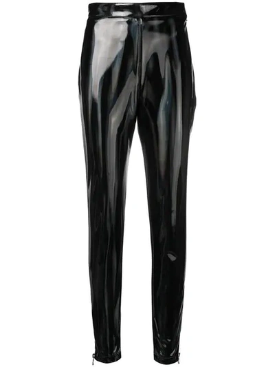 Balmain Varnished Slim Trousers - 黑色 In Black