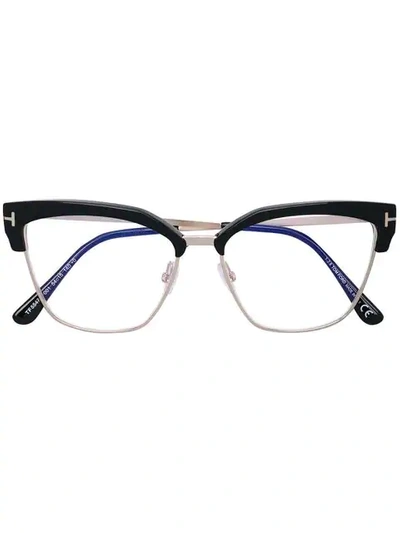 Tom Ford Eyewear Cat Eye Shaped Glasses - 黑色 In Black