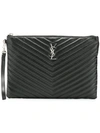 Saint Laurent Monogram Clutch Bag In Black