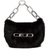 ALEXANDER WANG ALEXANDER WANG BLACK FUR MICRO MINI CEO BAG