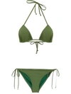 Amir Slama Plain Bikini Set In Green