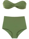 Amir Slama Plain Bikini Set In Green