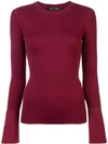 Proenza Schouler Ribbed Knit Fitted Top In Red