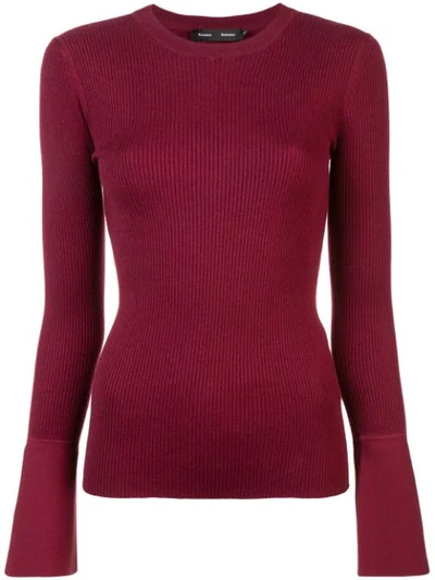 Proenza Schouler Ribbed Knit Fitted Top In Red