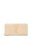 Saint Laurent 'monogram' Wallet In Pink