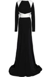 VIONNET WOMAN TWO-TONE CREPE DE CHINE AND STRETCH-JERSEY GOWN BLACK,GB 5016545969993988