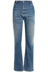 RE/DONE BY LEVI'S WOMAN DISTRESSED HIGH-RISE BOOTCUT JEANS DARK DENIM,GB 14693524283154530