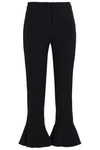 REBECCA MINKOFF WOMAN RUFFLED CREPE FLARED trousers BLACK,GB 3616377385196754