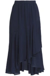 HOUSE OF DAGMAR WOMAN CREPE DE CHINE MIDI SKIRT NAVY,GB 1874378723303320