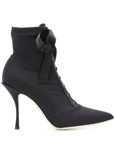 Dolce & Gabbana Lori Stretch Jersey Ankle Boots In Black