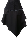 Ben Taverniti Unravel Project Asymmetric Loose Skirt In Black