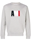 Ami Alexandre Mattiussi Large Ami Logo Crew Neck Sweatshirt In Grey