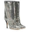 MARCO DE VINCENZO CHAINMAIL AND LEATHER ANKLE BOOTS,P00340915