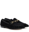 Gucci Black Velvet Jordaan Loafers