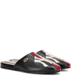 GUCCI NY YANKEES LEATHER SLIPPERS,P00340754