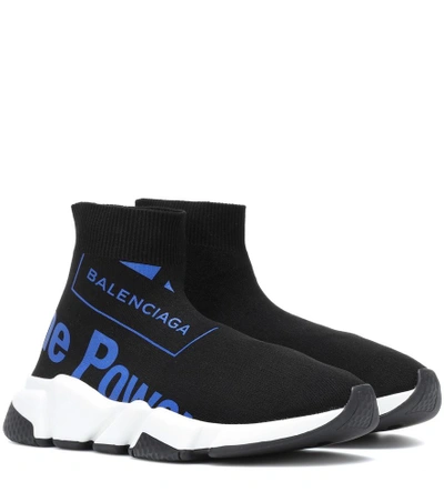 Balenciaga The Power Of Dreams Stretch-knit High-top Trainer In Black