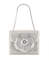 Oscar De La Renta Tro Crystal-embellished Leather Shoulder Bag In Silver