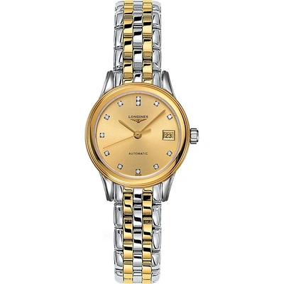 Longines Women's Swiss Automatic Flagship Diamond Accent Two-tone Pvd Stainless Steel Bracelet Watch 26mm L42 In No Color
