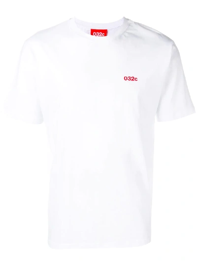 032c Embroidered Logo Cotton T In White
