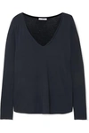 JAMES PERSE HEATHER COTTON-JERSEY TOP