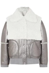 SEE BY CHLOÉ METALLIC LEATHER AND SHEARLING JACKET