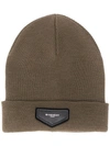 GIVENCHY GIVENCHY LOGO PATCH BEANIE - BROWN
