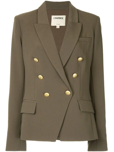 L Agence Kenzie Blazer In Dark Olive