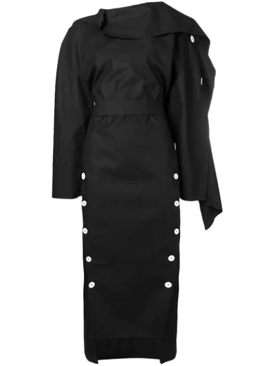 A.w.a.k.e. Structured Buttoned Dress - Black