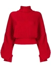 A.W.A.K.E. A.W.A.K.E. 纽扣后置式羊毛毛衣 - 红色