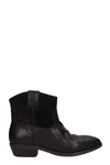 CATARINA MARTINS BLACK LEATHER AND SUEDE ANKLE BOOTS,10715749