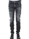 Dsquared2 Distressed Slim-fit Jeans In Denim Nero