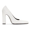 Balenciaga 110mm Round Toe Brushed Leather Pumps In White