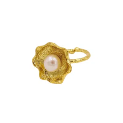 1610istanbul Women's Bosphorus Pearl Gold Ring