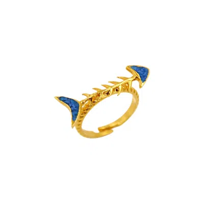 1610istanbul Women's Gold Aegean Icon Fish Ring
