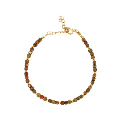 1610istanbul Women's Gold Aegean Unakite Bracelet