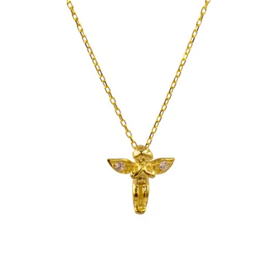 1610istanbul Women's Gold Angel Necklace