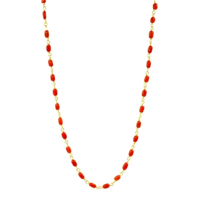 1610istanbul Women's Gold Bosphorus Coral Chain Necklace