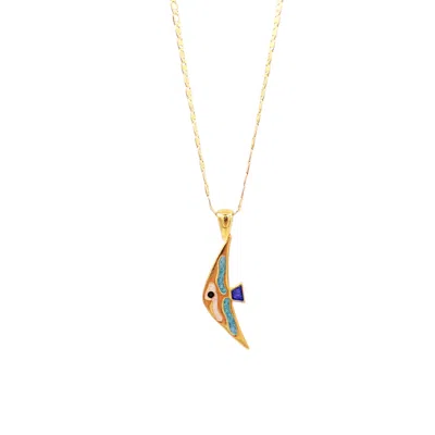 1610istanbul Women's Gold Bosphorus Fish Enamel Necklace