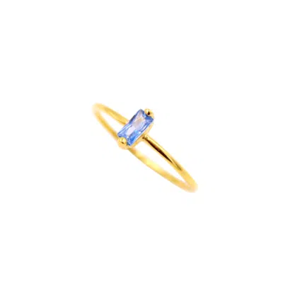 1610istanbul Women's Gold Bosphorus Light Blue Swarovski Ring
