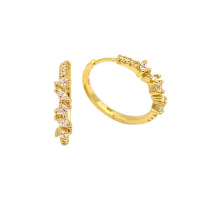 1610istanbul Women's Gold Bosphorus Swarovski Rhodium Plated Earrings