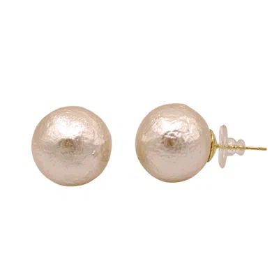 1610istanbul Women's Gold Bridal Pearl Earrings