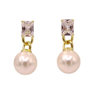 1610istanbul Women's Gold Bridal Vintage Pearl Earrings