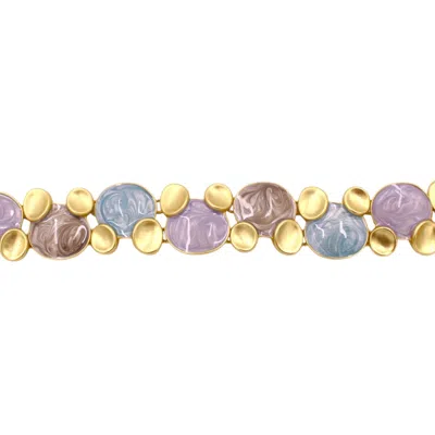 1610istanbul Women's Gold Byzantine Enamel Bracelet