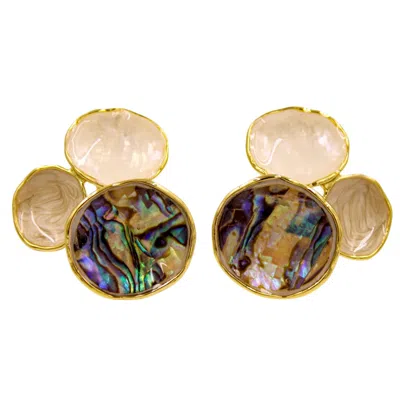 1610istanbul Women's Gold Byzantine Enamel Earrings